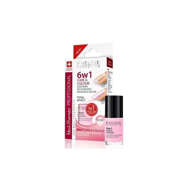 EVELINE Nail Odżywka do paznokci Care&Colour 6w1 Rose 5ml