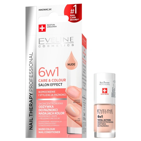 EVELINE Nail Therapy 6w1 Care & Colour odżywka do paznokci ńude 5ml