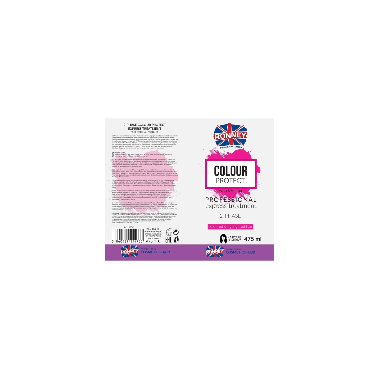 RONNEY Express Treatment Color Protect odżywka dwufazowa do włosów farbowanych 285ml