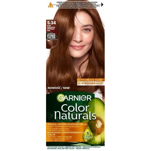 GARNIER Color Naturals Creme krem koloryzujący do włosów 5.34 Złicisty Kasztanowy Brąz