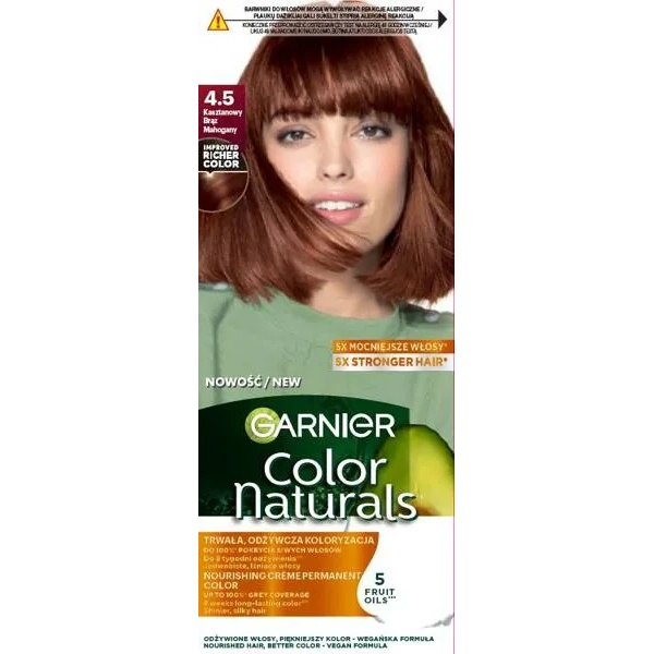 GARNIER Color Naturals Creme krem koloryzujący do włosów 4.5 Kasztanowy Brąz
