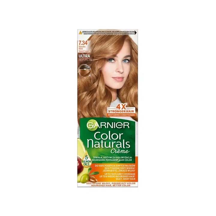 GARNIER Color Naturals Creme krem koloryzujący do włosów 7.34 Naturalna Miedź
