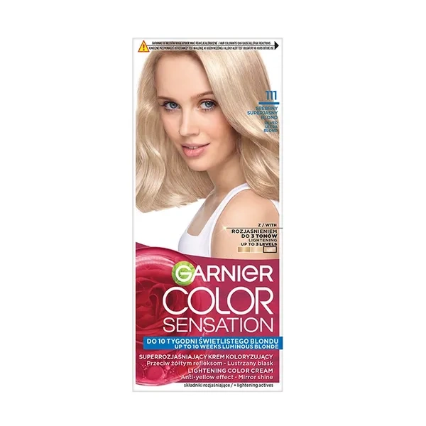 GARNIER Color Sensation krem do włosów 111 Srebrny Superjasny Blond