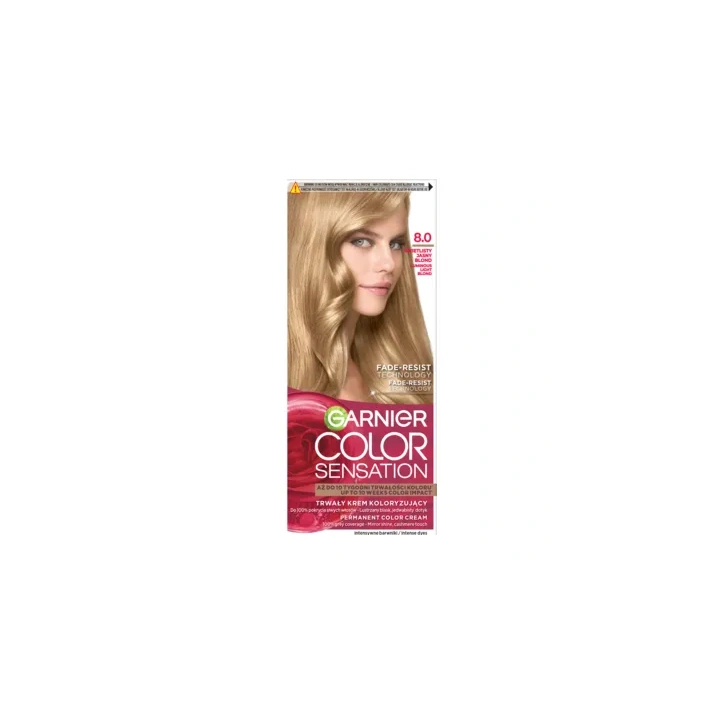 GARNIER Color Sensation krem do włosów 8.0 Świetlisty Jasny Blond