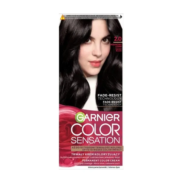 GARNIER Color Sensation krem do włosów 2.0 Hebanowa Czerń