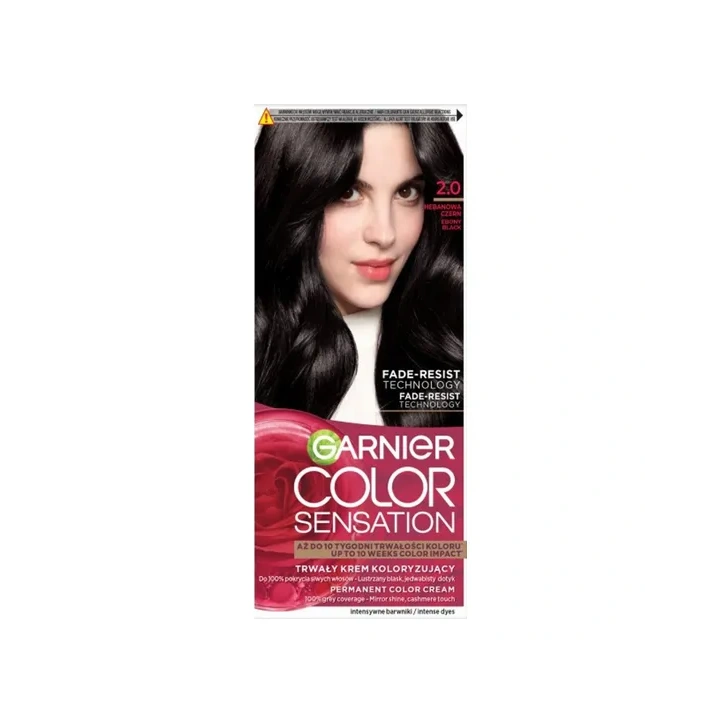 GARNIER Color Sensation krem do włosów 2.0 Hebanowa Czerń