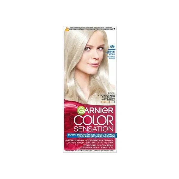 GARNIER Color Sensation krem do włosów S9 Srebrny Popielaty Blond