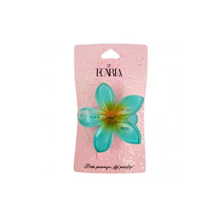 ECARLA spinka-klips do włosów Kwiat Moana Ombre 6cm Niebieski SP405