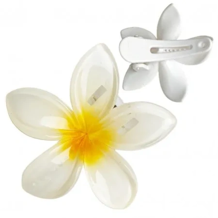 ECARLA spinka-klips do włosów Kwiat Moana Ombre 6cm Biało żółty SP404