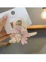 ECARLA spinka do włosów Kokarda i perłowe Srca 8x6cm Róż SP372 
