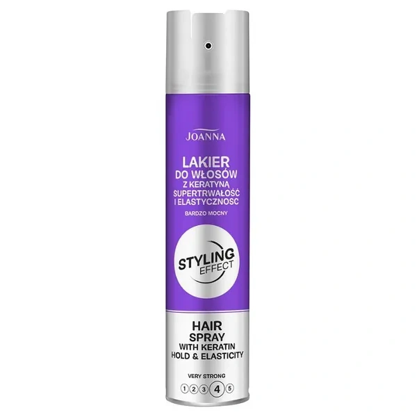 JOANNA Styling Effect lakier do włosów z keratyną 4/5 bardzo mocny 250ml