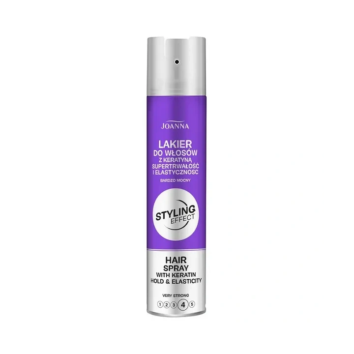 JOANNA Styling Effect lakier do włosów z keratyną 4/5 bardzo mocny 250ml