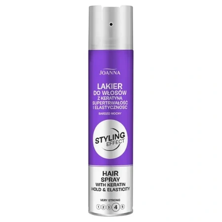 JOANNA Styling Effect lakier do włosów z keratyną 4/5 bardzo mocny 250ml