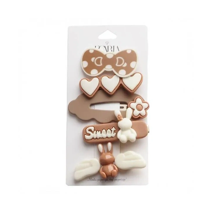 ECARLA spinki-wsuwki do włosów 5w1 Sweet Króliczki SP279