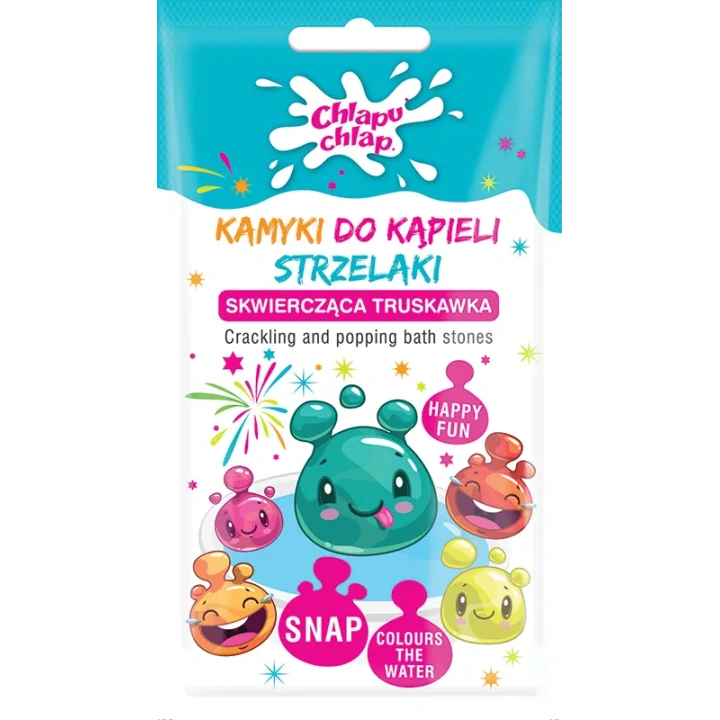 ESTETICA Chlapu Chlap Strzelaki kamyki do kąpieli Skwiercząca Truskawka Turkus 30g