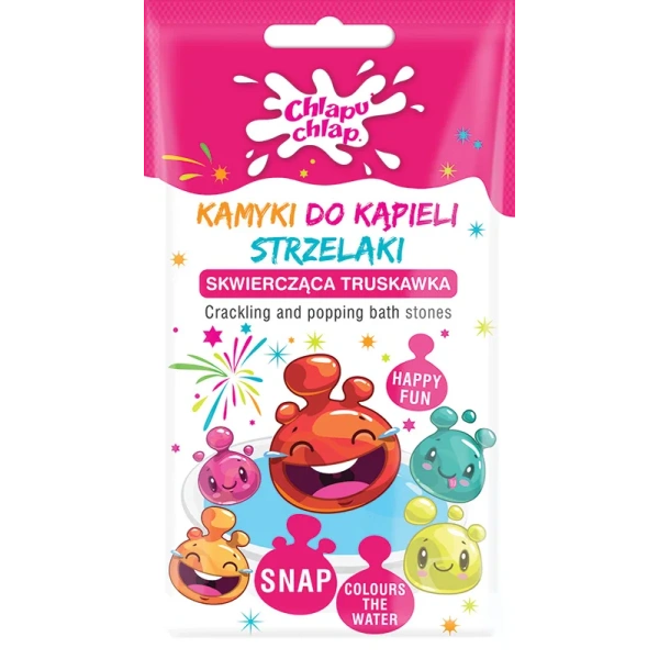 ESTETICA Chlapu Chlap Strzelaki kamyki do kąpieli Skwiercząca Truskawka Róż 30g