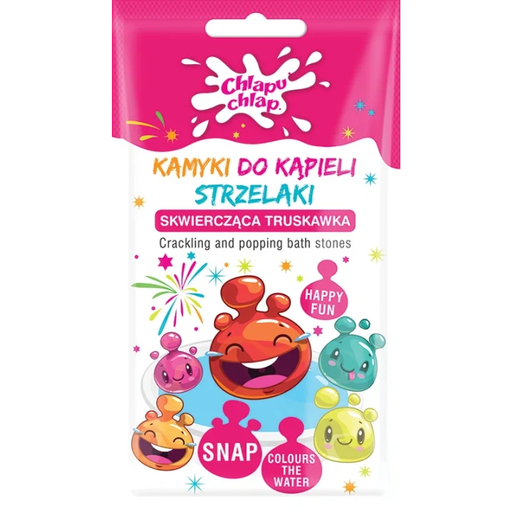 ESTETICA Chlapu Chlap Strzelaki kamyki do kąpieli Skwiercząca Truskawka Róż 30g