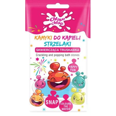 ESTETICA Chlapu Chlap Strzelaki kamyki do kąpieli Skwiercząca Truskawka Róż 30g
