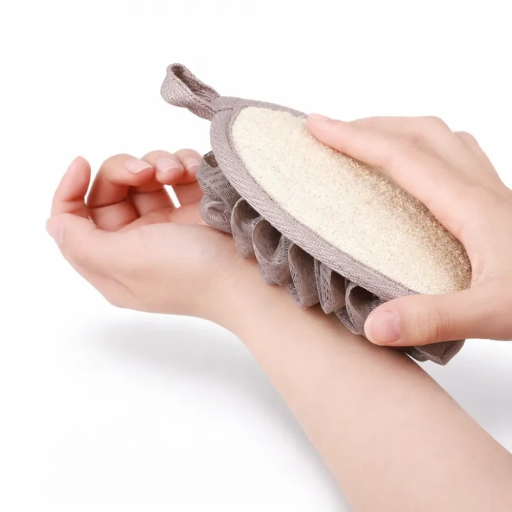 ECARLA myjka gąbka do mycia ciała delikatny peeling Brązowa GB20