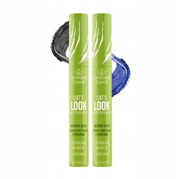 CONSTANCE CARROLL Cat's Look tusz do rzęs duopack Black & Electric Blue 2x10ml