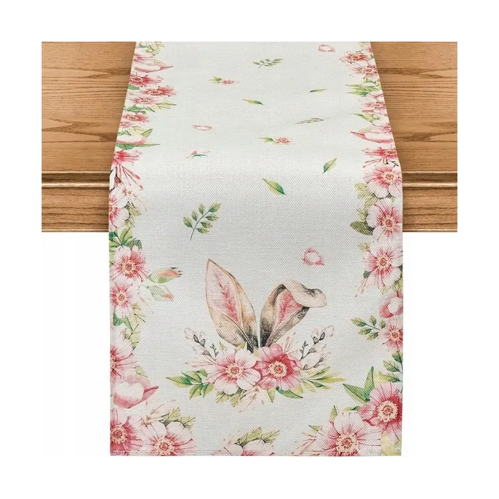 ECARLA bieżnik na stół świąteczny 180x33cm Uszy Króliczka BZK03