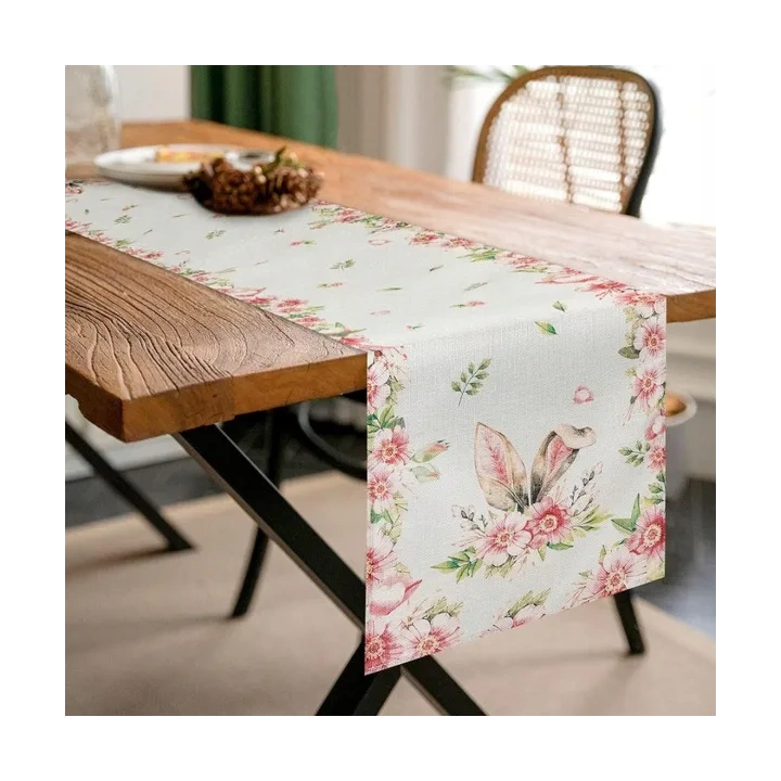 ECARLA bieżnik na stół świąteczny 180x33cm Uszy Króliczka BZK03