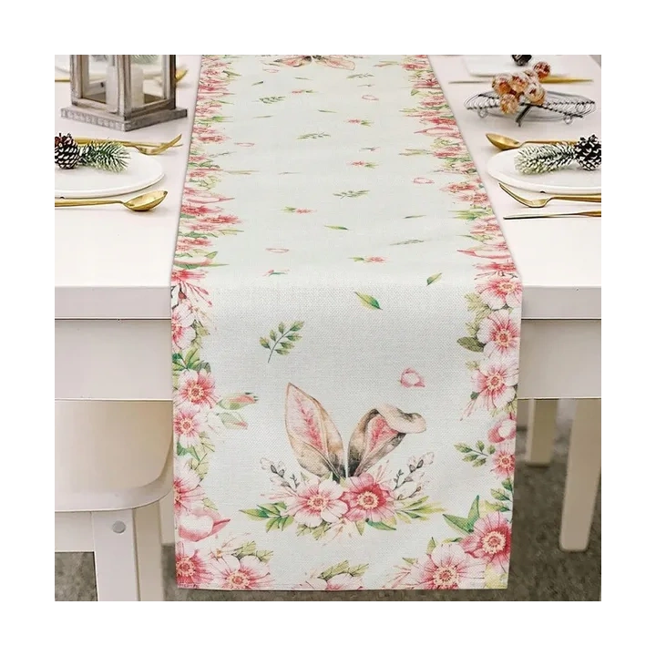 ECARLA bieżnik na stół świąteczny 180x33cm Uszy Króliczka BZK03