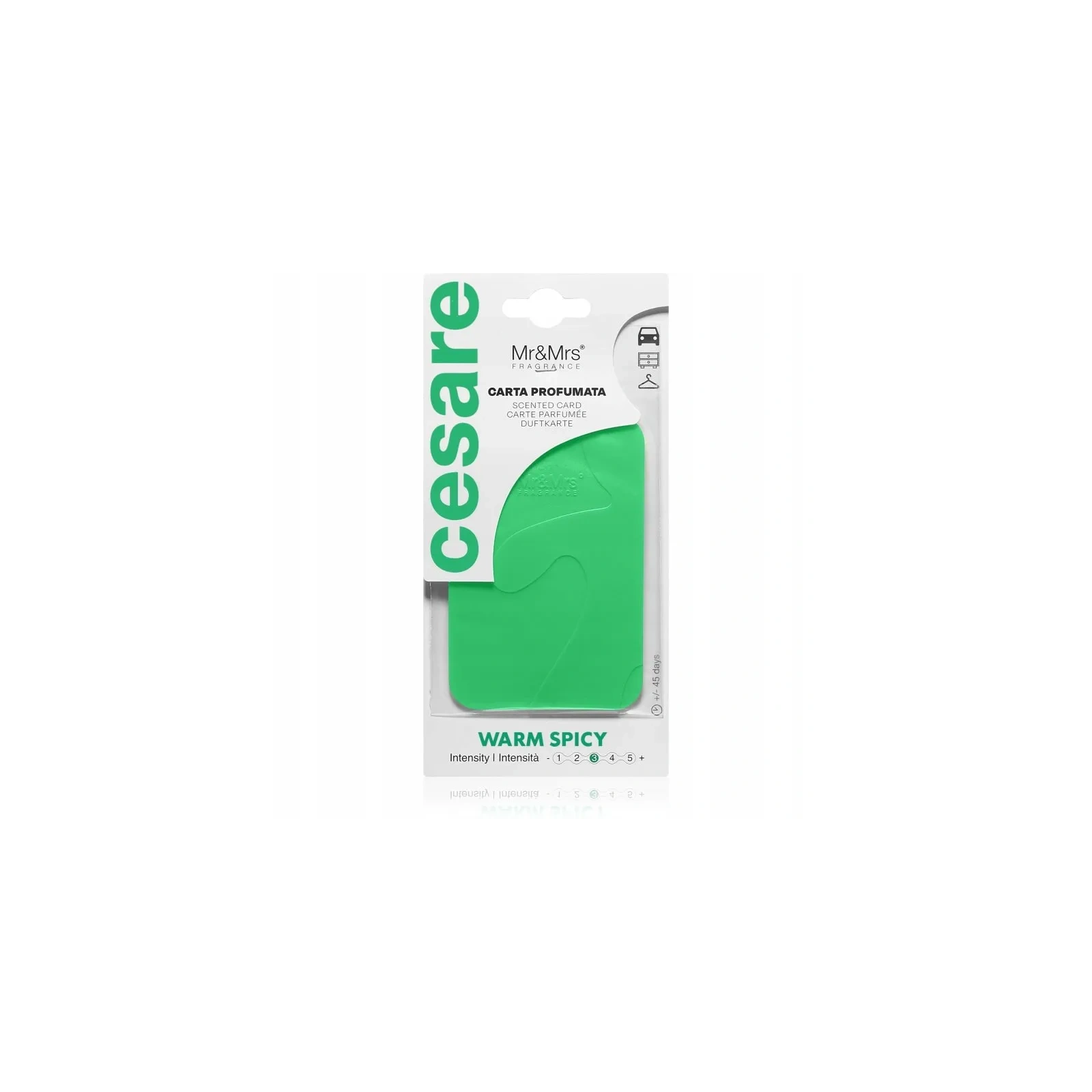 MR&MRS FRAGRANCE Cesare zawieszka zapachowa Zielony WARM SPICY 12g
