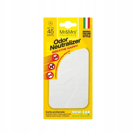 MR&MRS FRAGRANCE Cesare zawieszka zapachowa + neutralizator Biały NEW CAR 12g
