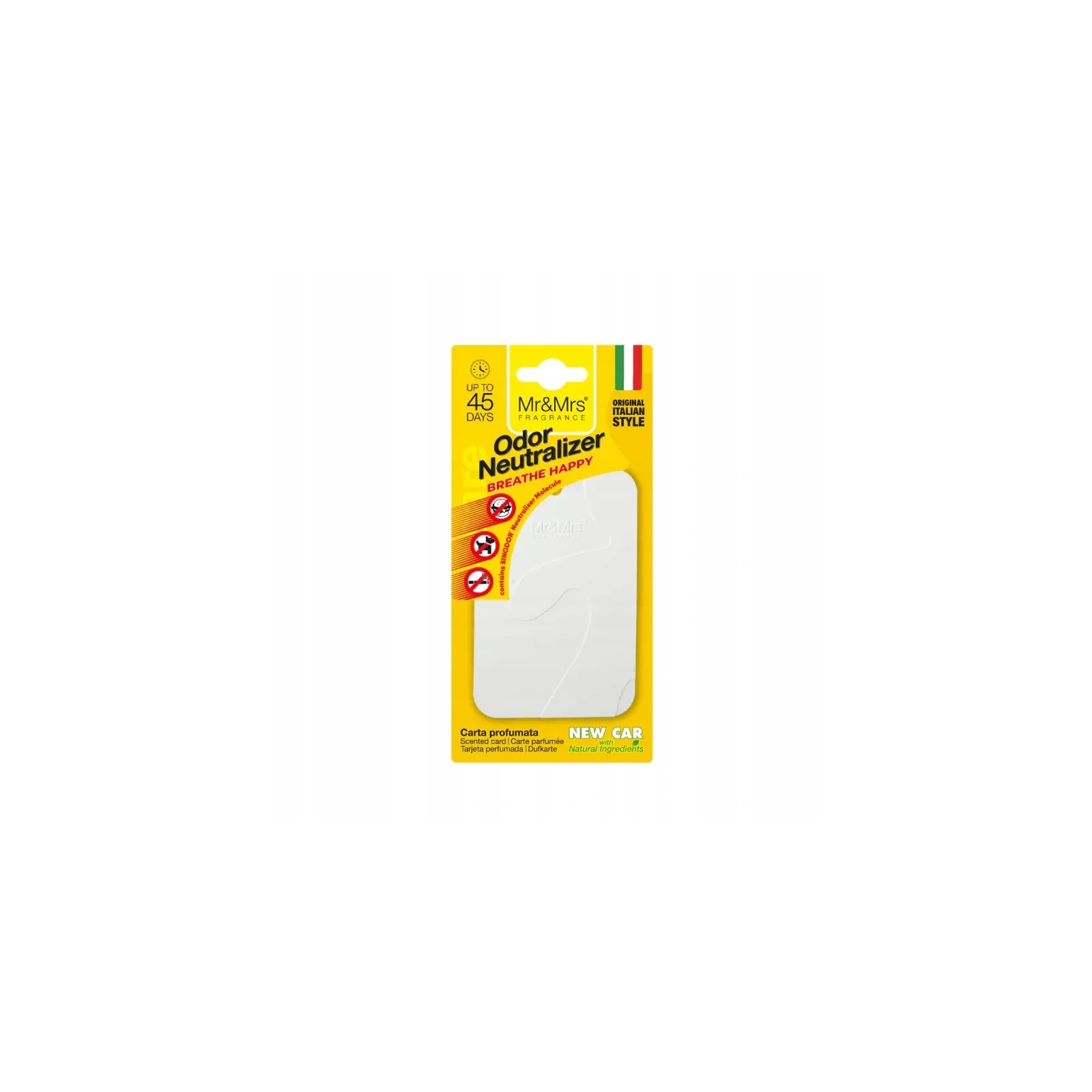MR&MRS FRAGRANCE Cesare zawieszka zapachowa + neutralizator Biały NEW CAR 12g