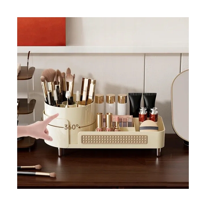 ECARLA organizer na pędzle kosmetyki, obrotowy, plecionka wiedeńska 34,5x7,8x15cm CB75K