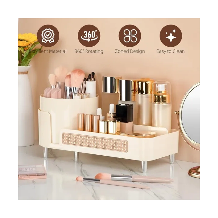ECARLA organizer na pędzle kosmetyki, obrotowy, plecionka wiedeńska 34,5x7,8x15cm CB75K