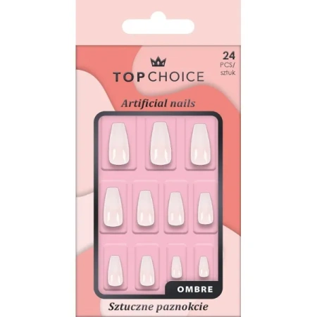 TOP CHOICE sztuczne paznokcie bez kleju Ombre Ballerina 24szt
