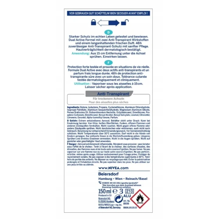 NIVEA Women dezodorant spray Dry Active 150ml