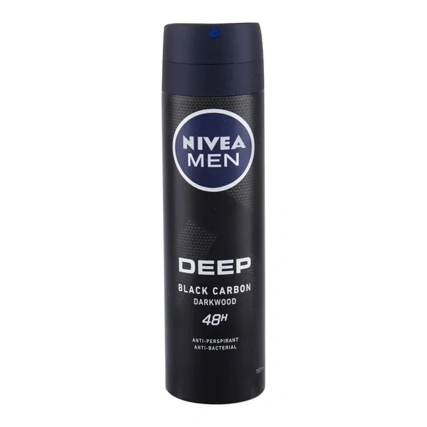 NIVEA MEN Deep Black Carbon dezodorant antyperspirant w sprayu Darkwood 150ml