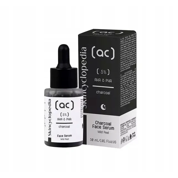 SKINCYCLOPEDIA serum do twarzy z 5% kompleksem AHA + PHA i węglem aktywnym 30ml