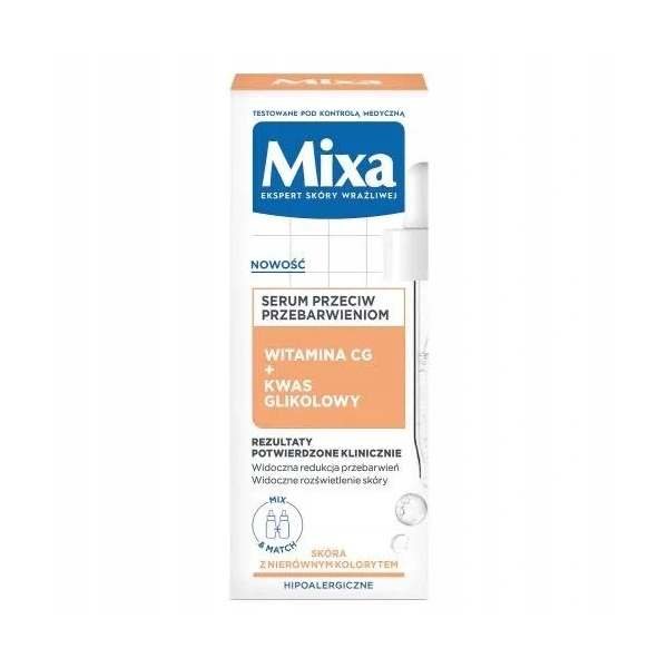 MIXA Przeciw Przebarwieniom serum do twarzy Witamina CG & Kwas Glikolowy 30ml