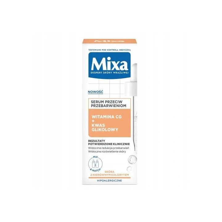 MIXA Przeciw Przebarwieniom serum do twarzy Witamina CG & Kwas Glikolowy 30ml