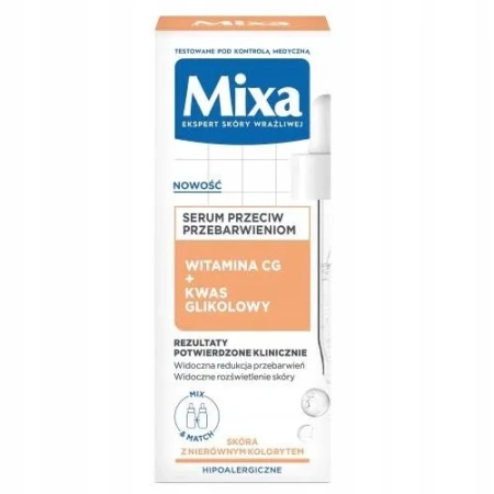 MIXA Przeciw Przebarwieniom serum do twarzy Witamina CG & Kwas Glikolowy 30ml