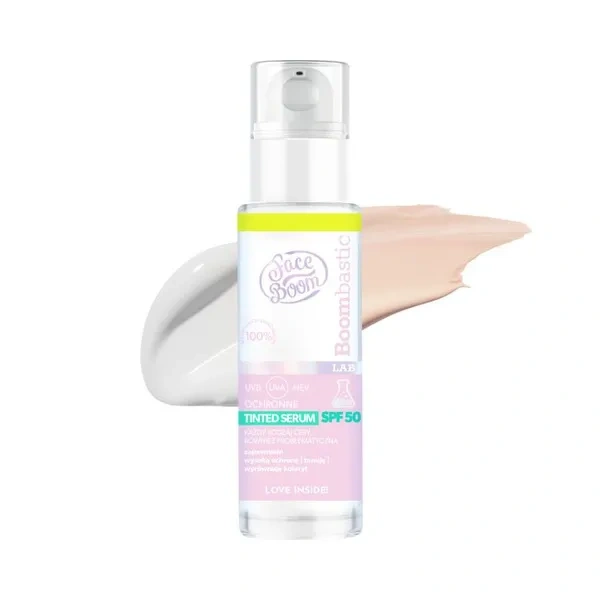 FaceBoom FACEBOOM Bombastic Lab Tinted ochronne serum do twarzy SPF50 30ml — Składniki i ocena