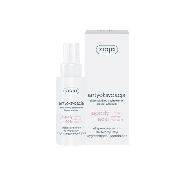 ZIAJA Jagody Acai ekspresowe serum do twarzy i szyi wygładzająco-ujędrniające 50ml