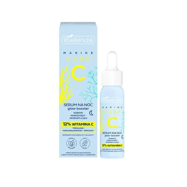 BIELENDA C Marine Care serum do twarzy nawilżające na noc Glow Booster 30ml