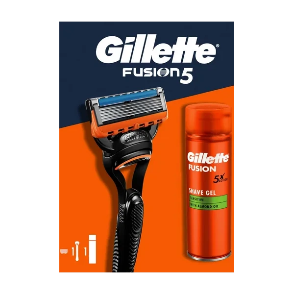 GILLETTE Fusion5 zestaw maszynka do golenia+żel do golenia 200ml