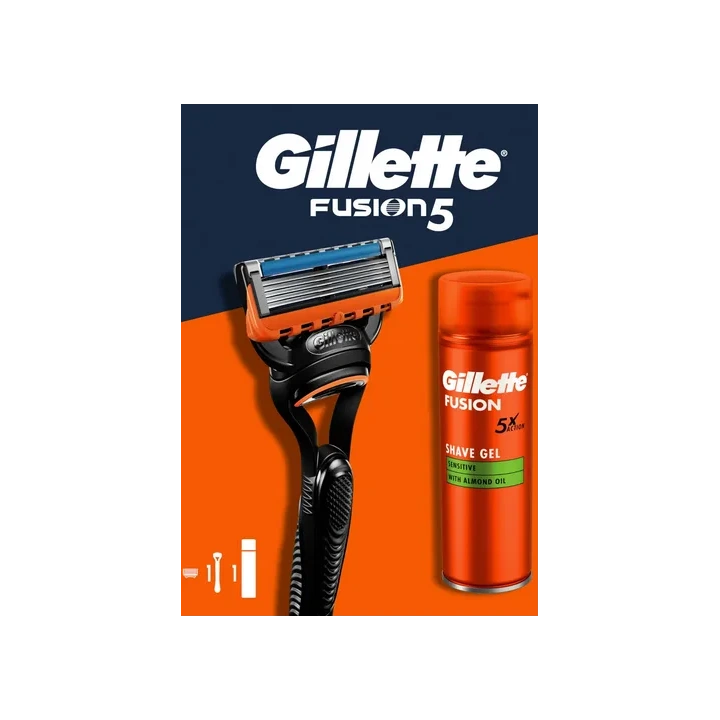 GILLETTE Fusion5 zestaw maszynka do golenia+żel do golenia 200ml