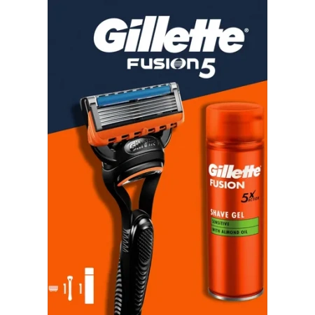 GILLETTE Fusion5 zestaw maszynka do golenia+żel do golenia 200ml