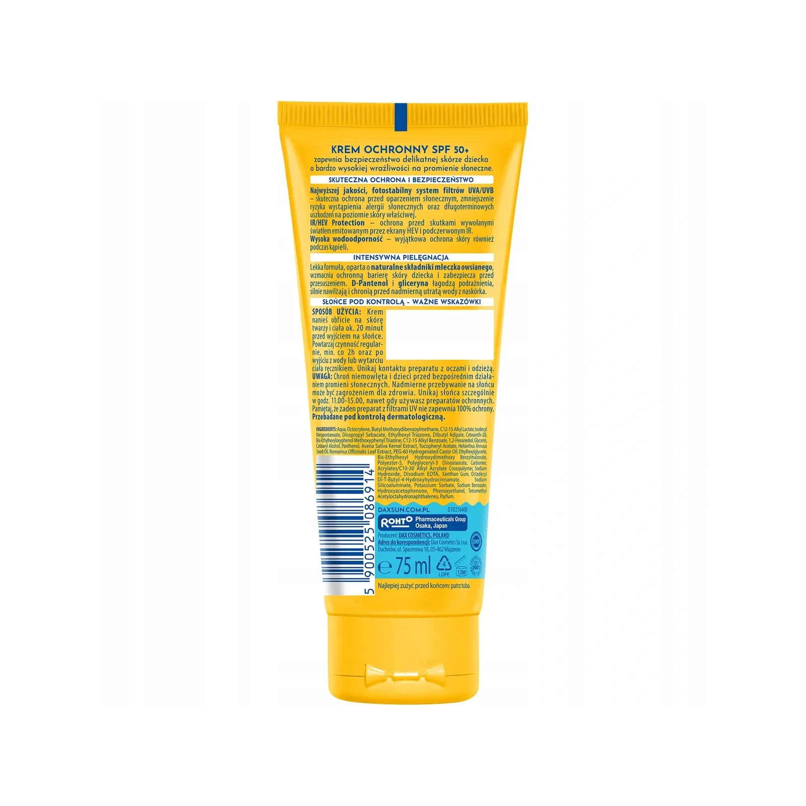 DAX Sun krem ochronny dla dzieci SPF50 75ml