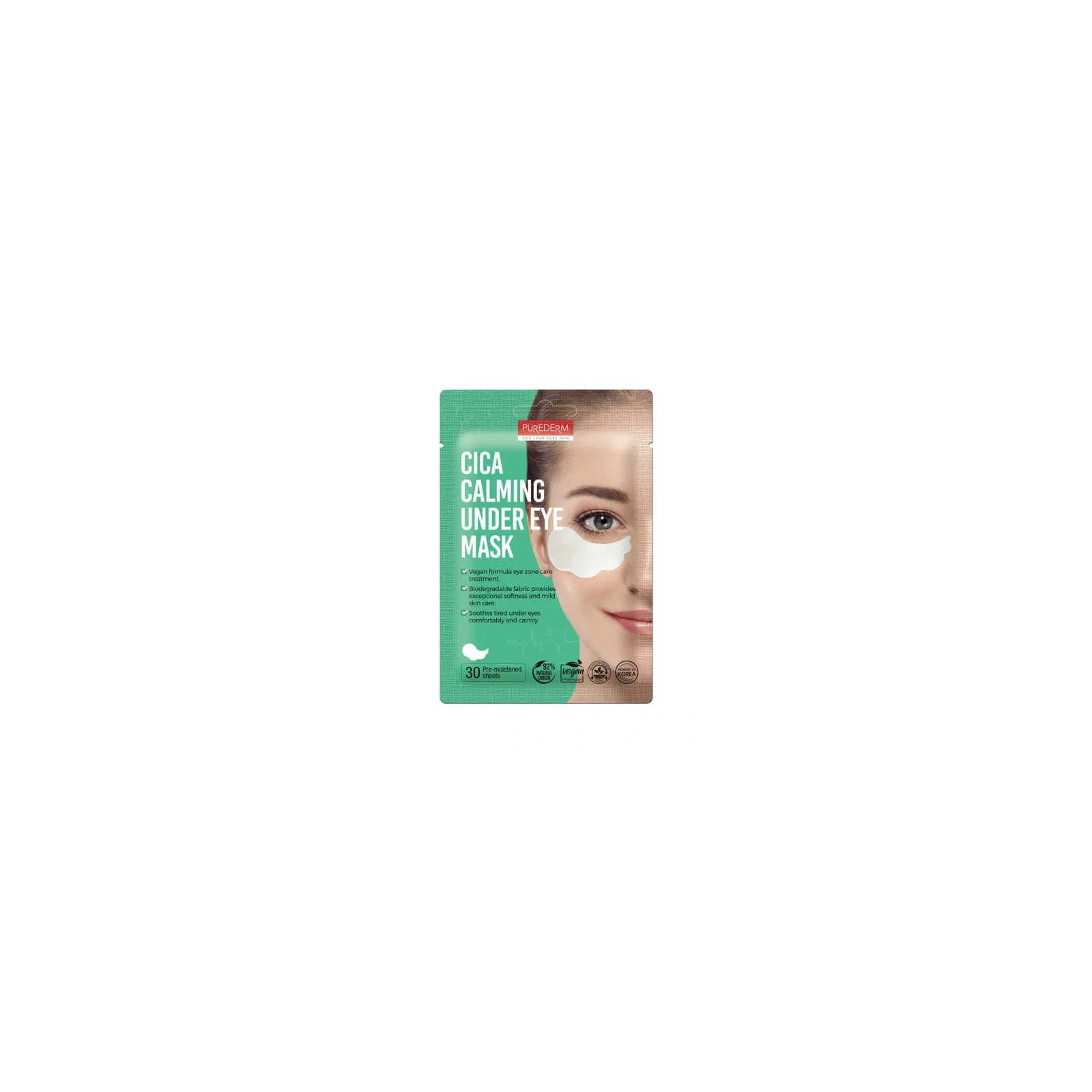 PUREDERM Under Eye Mask wegańskie płatki pod oczy Cica Calming 30szt