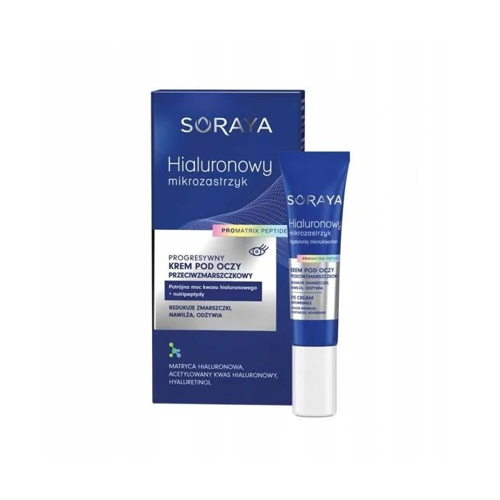 SORAYA Hialuronowy Mikrozastrzyk krem pod oczy przeciwzmarszczkowy 15ml 