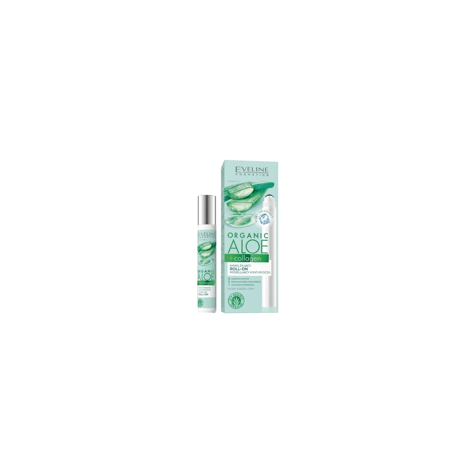 EVELINE Organic Aloe+Collagen roll-on pod oczy 15ml