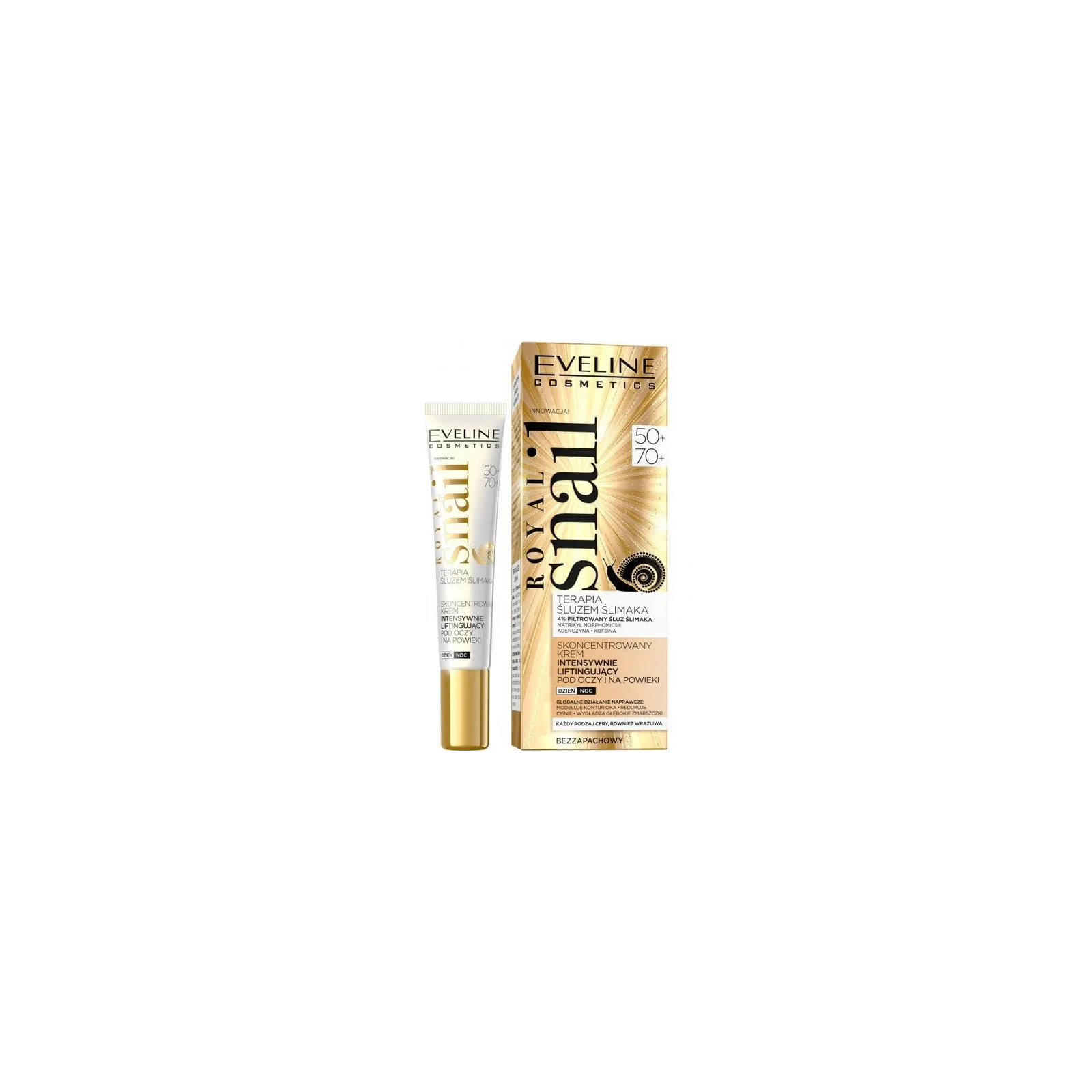 EVELINE Royal Snail 50+/70+ skoncentrowany krem intensywnie liftingujący pod oczy i na powieki 20ml